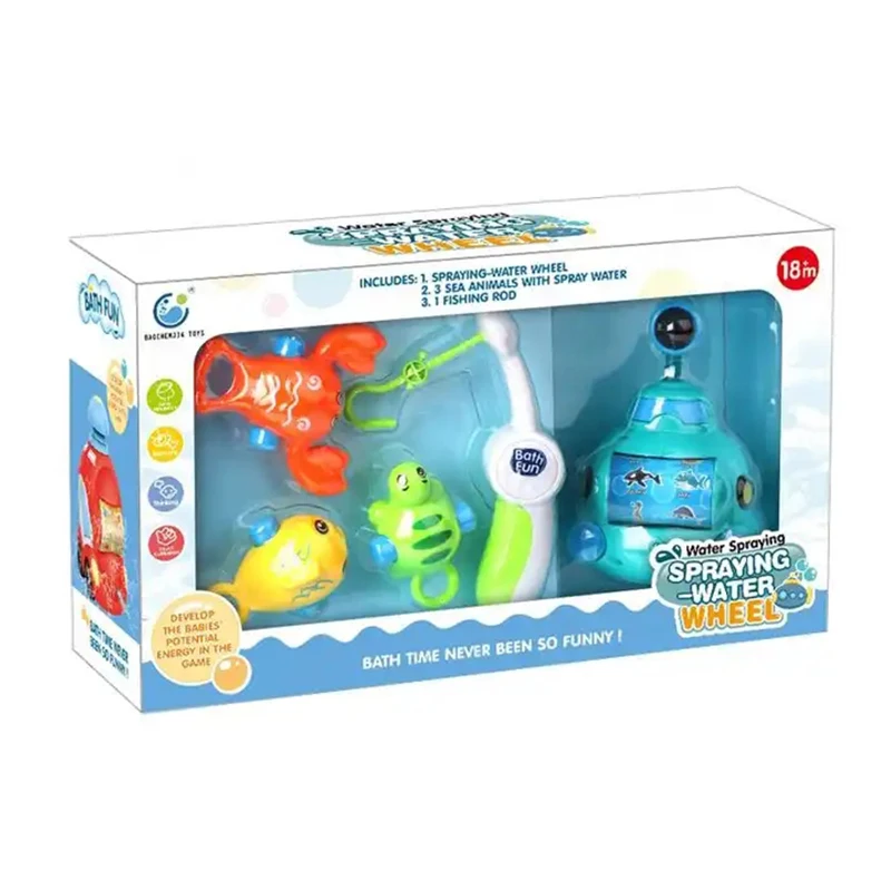 Wholesale Baby Bath Toy Animal Shape Water Spray Fish Turtle Crab Plastic Shower Play Fishing Toy for Children
