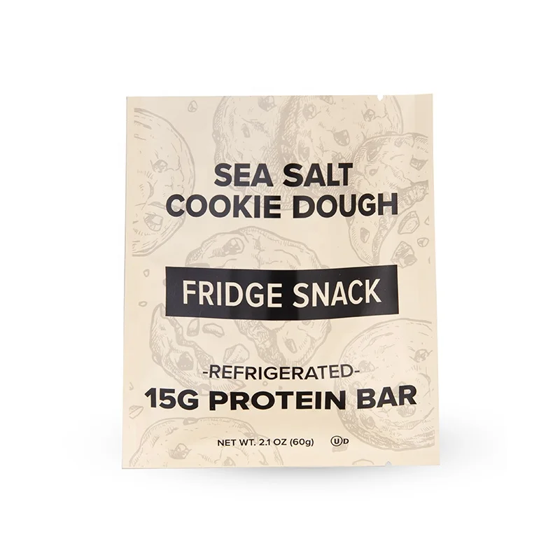 Wholesale Customized Laminated 3 Side Seal Flat Pouch Bag Heat Sealable Sea Salt Dough Fridge Packet Bag Plastic Zipperlock Bag