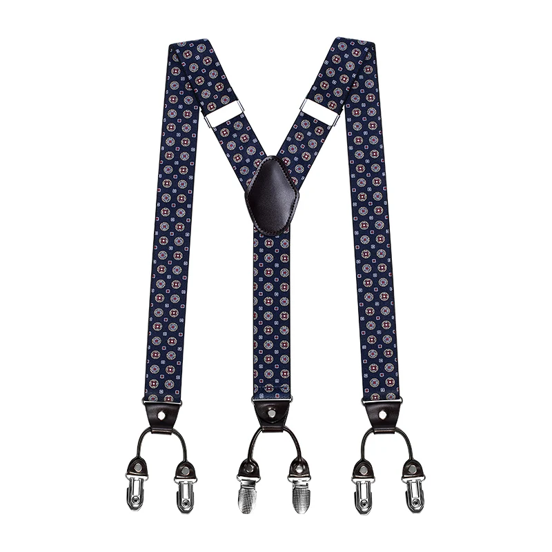 Y-образные регулируемые подтяжки для летней вечеринки с 6 зажимами и логотипом на заказ