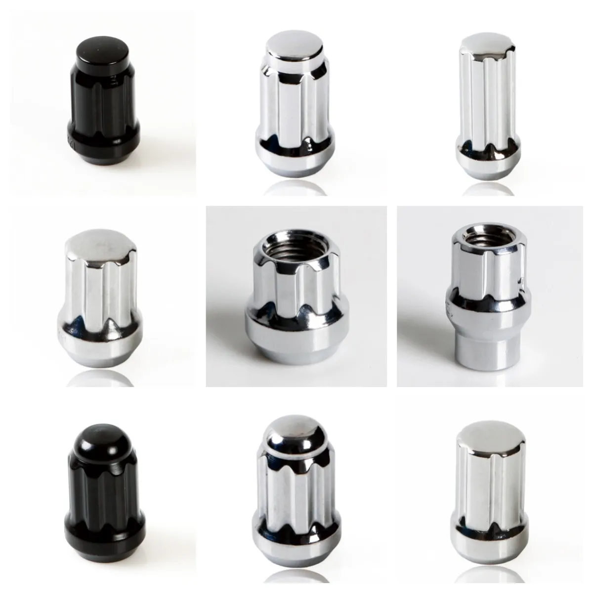 Wheel Accessories Black Chrome spline 3800q 2 M14x1.25 Conical Lug Nut Locks for Aftermarket Wheels