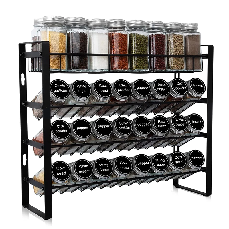 China Factory Seller Fruit Food Kitchen Wire Spice Storage Hanging Rack  Holders Magnetic Tea Set Organizer