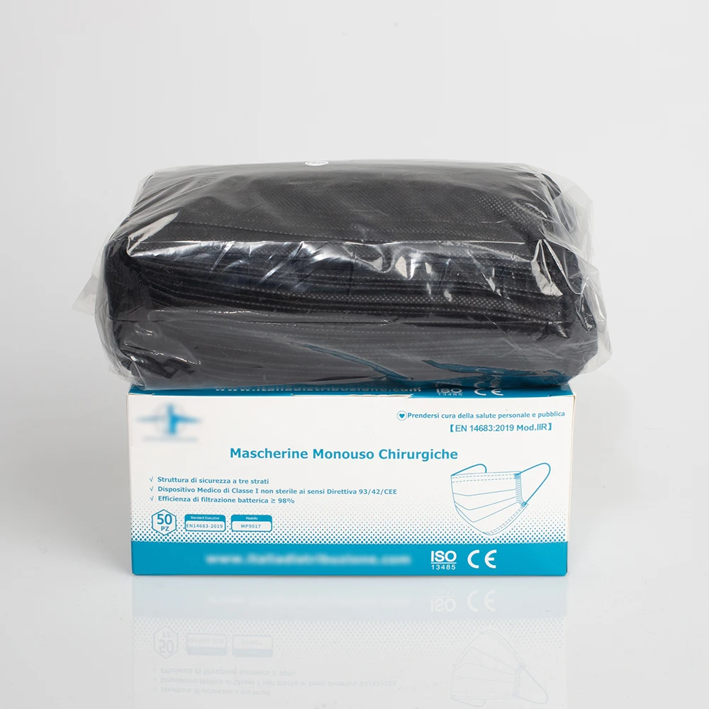 3ply Black Face Logo Custom 3 Ply Disposable Surgical Mask