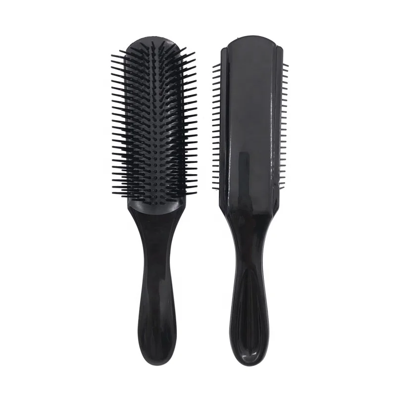 Amazon Hot Sell Personalized Nylon Bristles Detangling Hair Brush 9 Row Denman Hair Brush