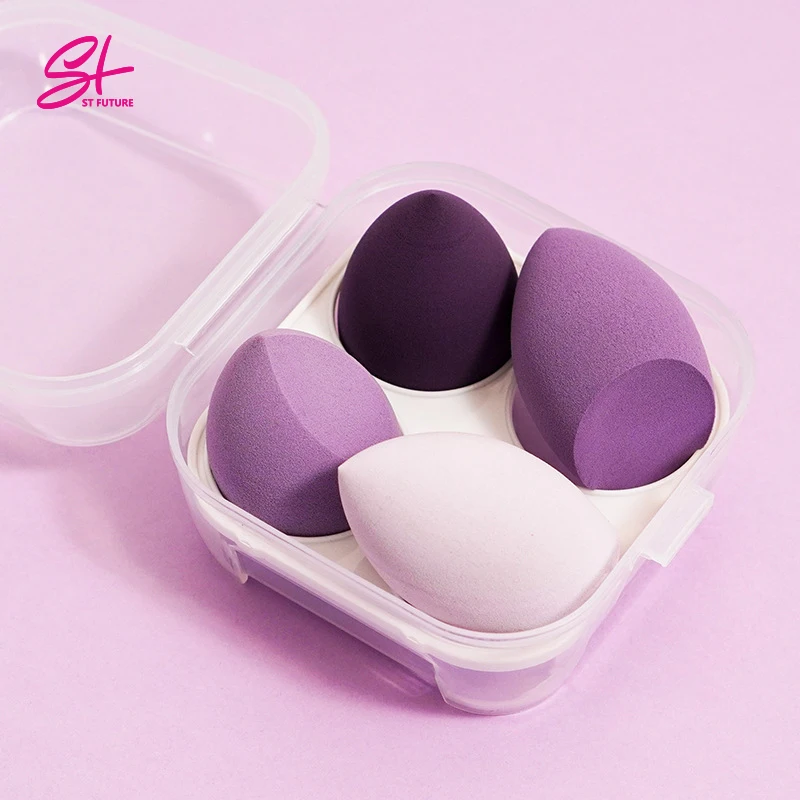 Colorful Face Sponge Sets Egg Facial Sponge Beauty Facial Blenders Puff Foundation Makeup Sponge With Case