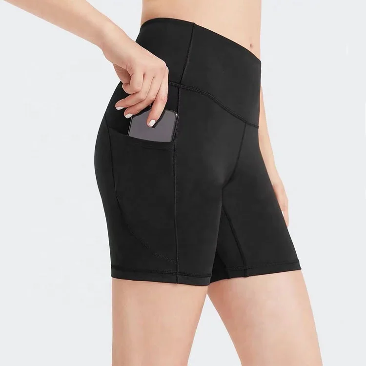 Designs Running Black Spandex Ladies Plus Size Shorts Yoga Sport Women With Pockets