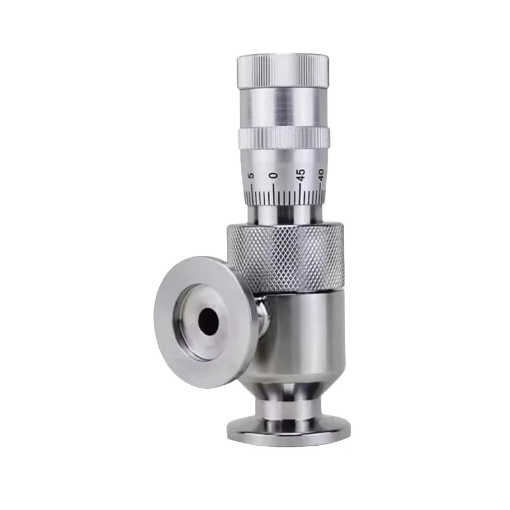 vacuum trimming valve manual driven Fine thread design high adjustment accuracy.DN0.8/1.2 KF16/CF16 flange