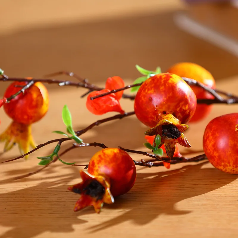 QiHao Wholesale High Quality Artificial Small Plum branches Pomegranate  Foam Fruit for Home Hotel Decor