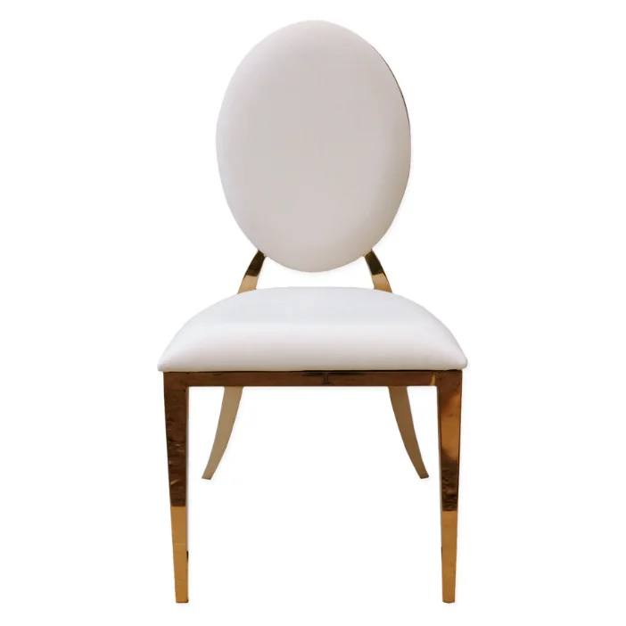 Manufacturer Oval back stacking metal vinyl ss hotel banquet wedding and event chairs in guangzhou for sale