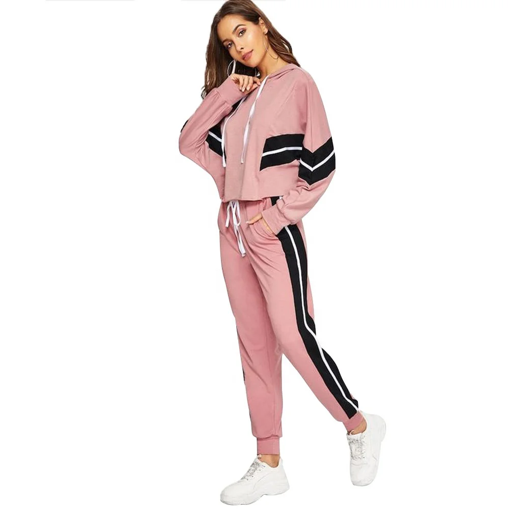 Casual Sport Gym Long Sleeve Ladies Tracksuits 2piece Suits 2 Two Piece Track Suit Pants Sets For Women Set