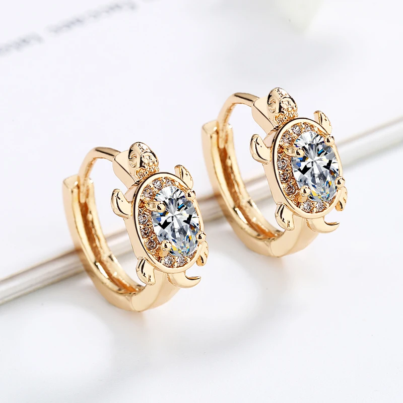 factory price pendientes de moda little gold hoop huggies turtle earrings 2022 jewelry aretes-y-accesori por mayor