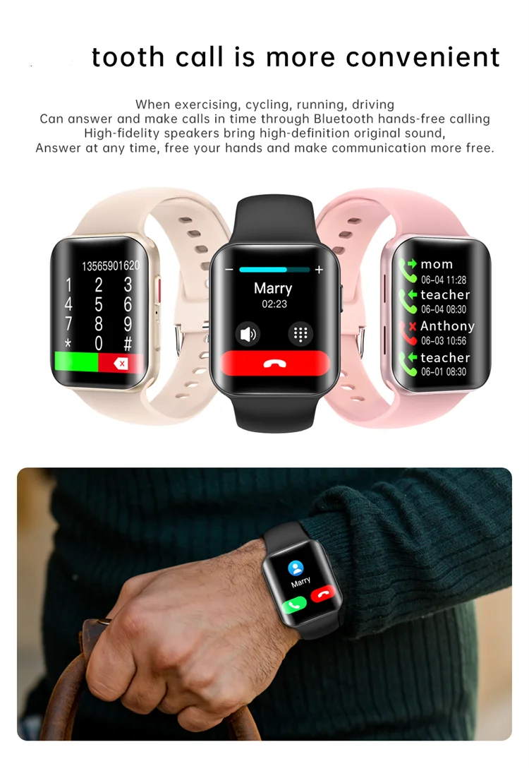 New products smartwatch T68 Pro phone call music heart rate full Curved screen true body temperature waterproof Smart Watch T68