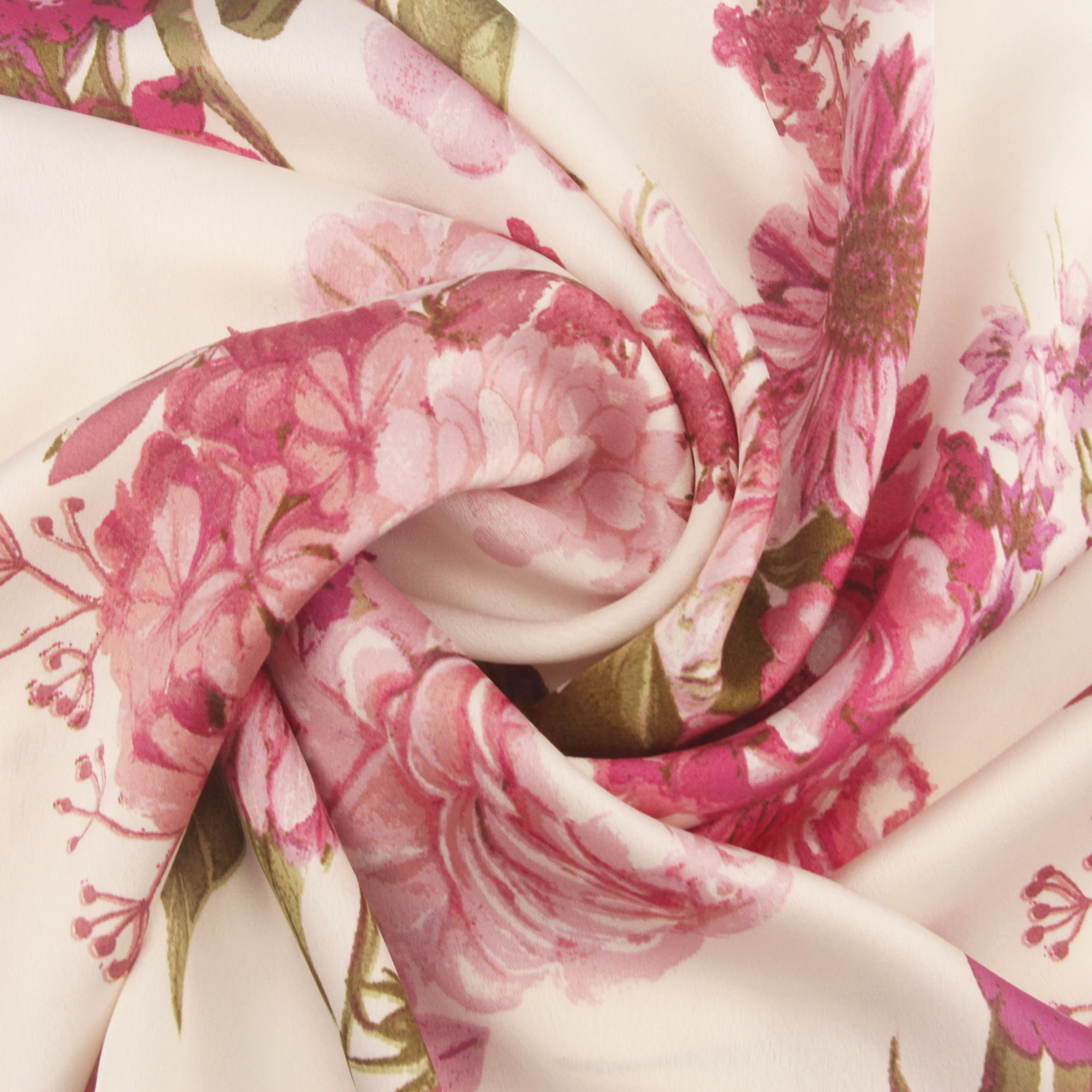 Shaoxing Jiulong Textile new 100% Polyester Crepe Satin Chiffon Fabric Imitation Silk Satin Crepe For Women Dress Floral Printed