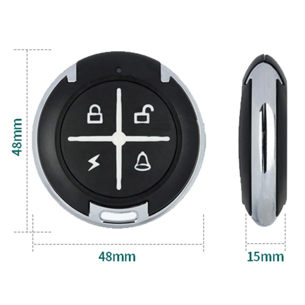 Factory Supply Keychain Round RF433 Wireless Controller Electric Vehicle Alarm Motorcycle Key Enhanced Copying Remote Control