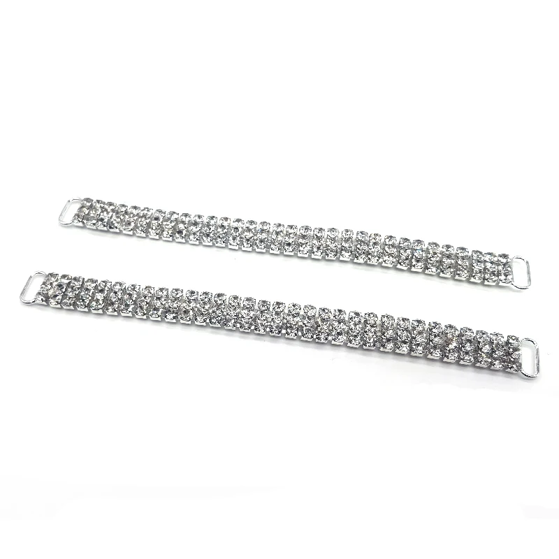 Factory Wholesale Three Rows Crystal Jewelry Bikini Connector Rhinestone AB Gold Bikini Accessory Connectors