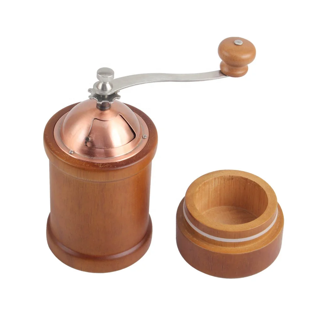 Bamboo Manual Coffee Bean Grinder with durable Burr