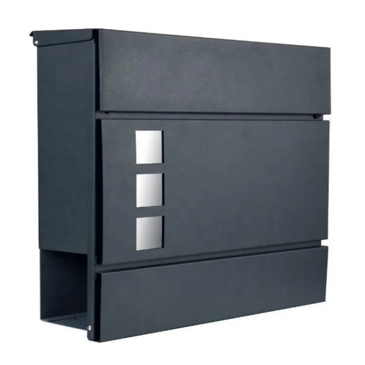 Locking Mailbox Metal Modern Smart Steel Secured Postbox Mount Mailbox with Window View