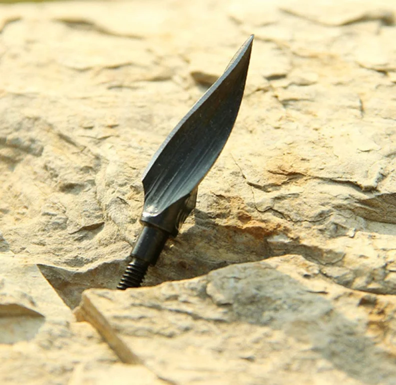 125 Grain Archery One Piece Arrow Point  Carbon Steel Broadhead Tip for Compound Bow Crossbow for Outdoor Shooting