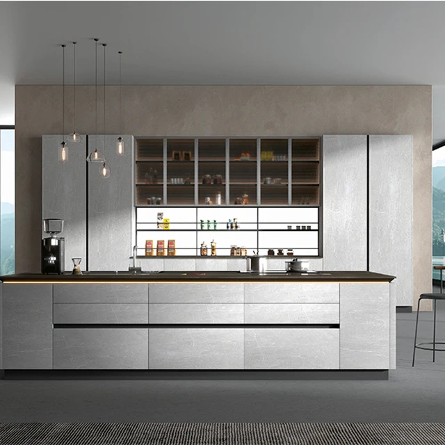 Modern Luxury Antique Kitchen Sink Cabinet Furniture Cocina Integral Solid Wood Kitchen Cabinet
