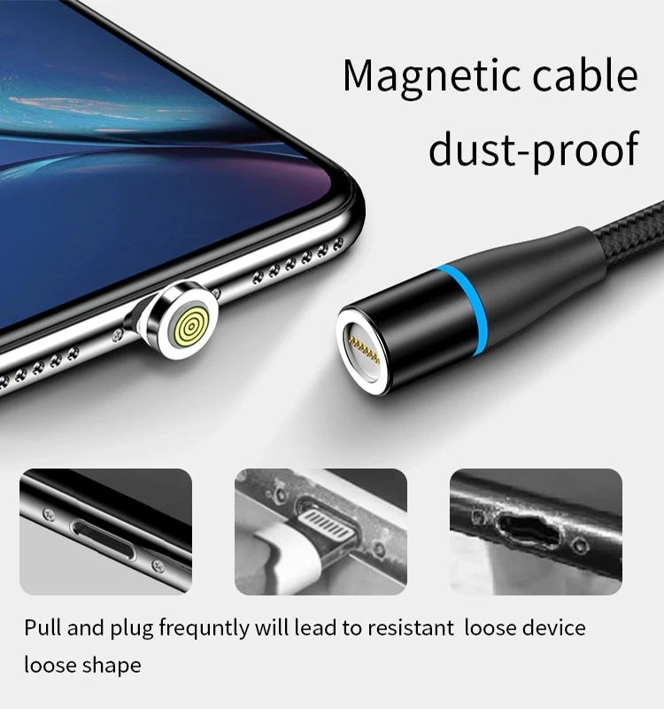 
China high quality magnetic data cable Android fast charging line New blind suction creative charging line 