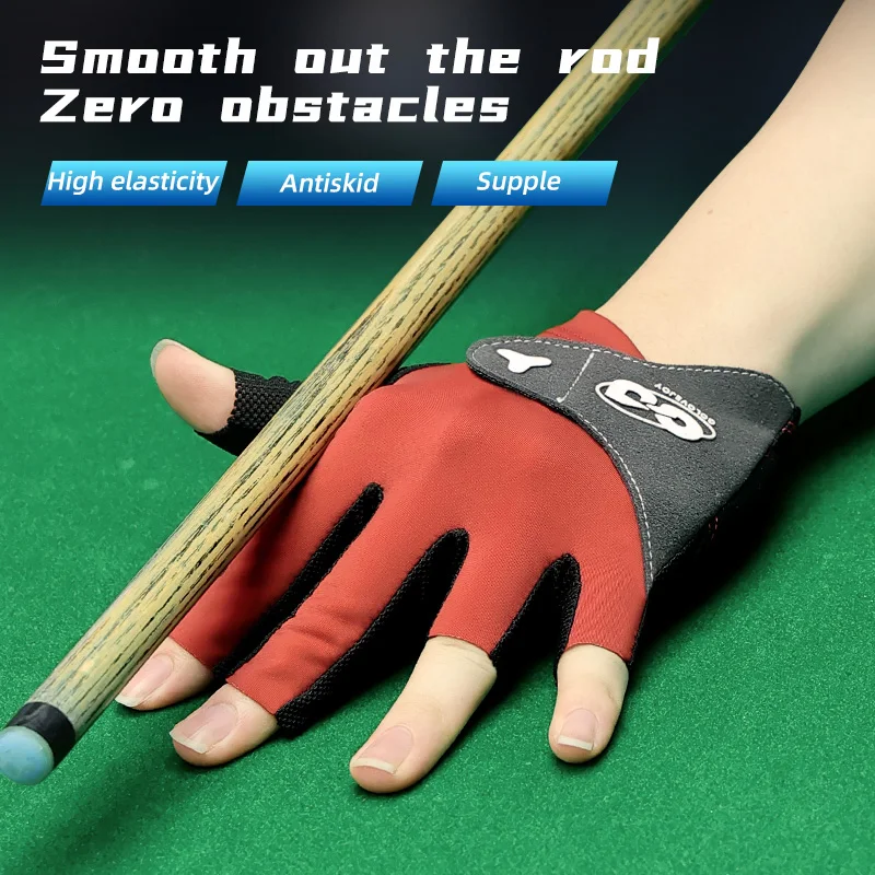 REXCHI XG82 Hot Sales Customized Logo Snooker Gloves 3 Fingers Billiard Gloves Pool Table Accessories For Right Or Left Hand