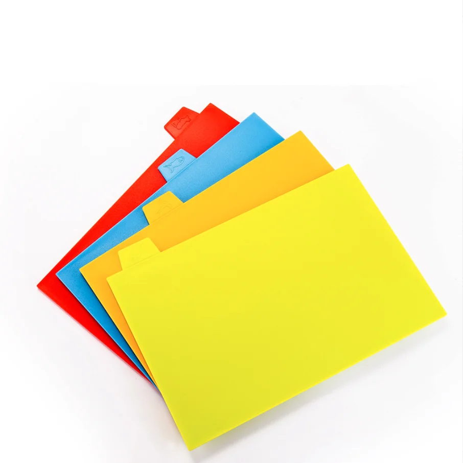 Color thickened sorting cutting board 4-piece set chopping board pp plastic chopping blocks
