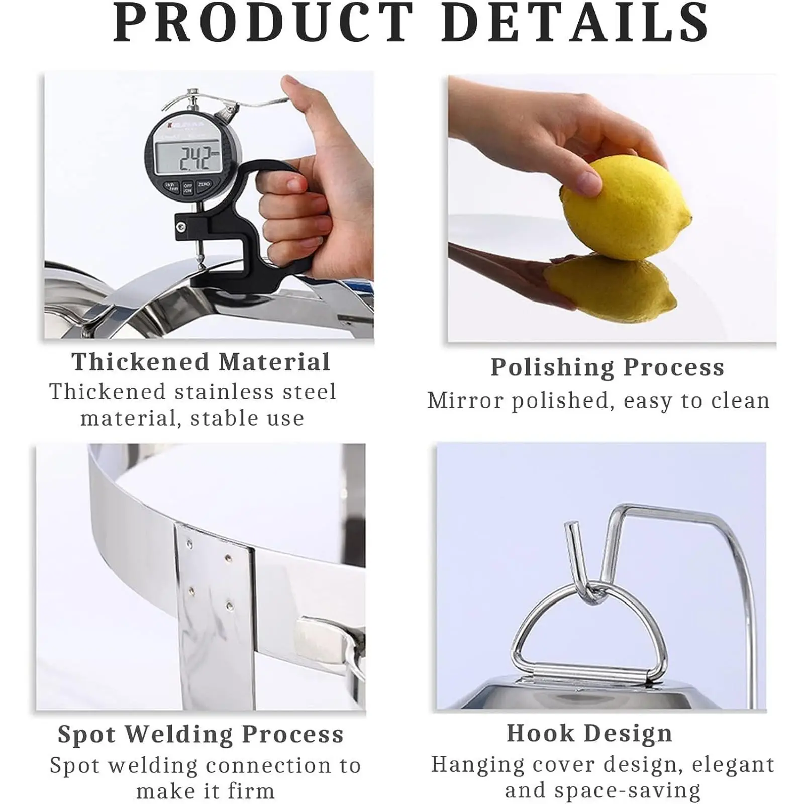 Buffet Catering Luxury Food Warmer Stainless Steel Chafing Dish Buffet Set Hanging-Hinged-Lid-Chafing-Dish Thermos Food Warmer