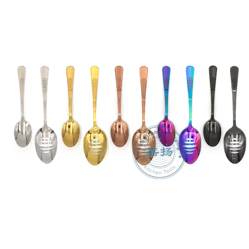 (JYKT-CS001-series) in Stock Stainless Steel 18/8 Chef Plating Sauce Spoon Set with Solid / Slotted / Perforated Bowl