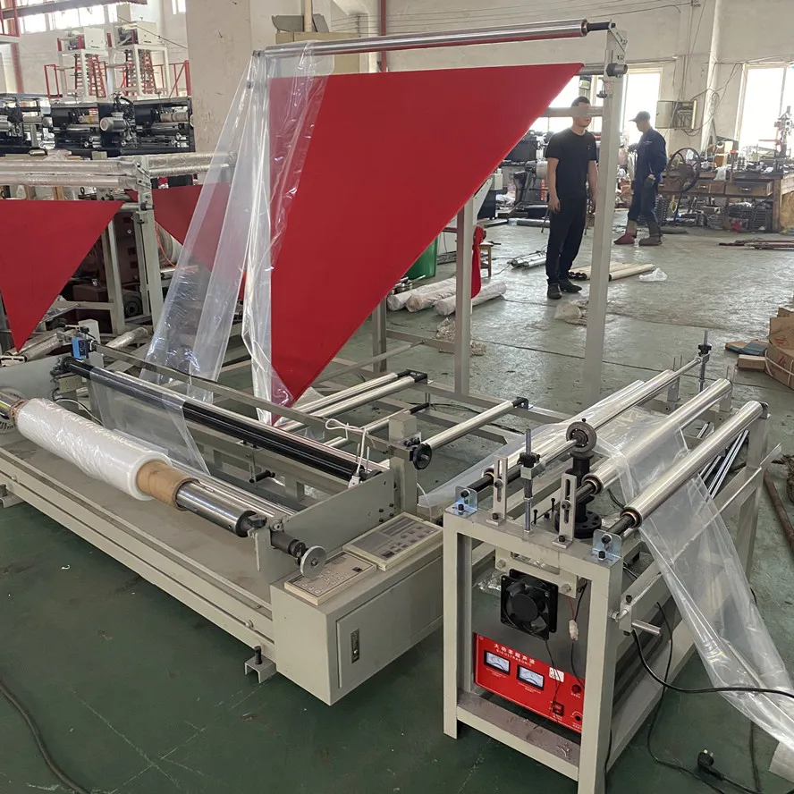 Hot sale Triangle plastic film folding machine with BOPP OPP PE side sealing bag making machine