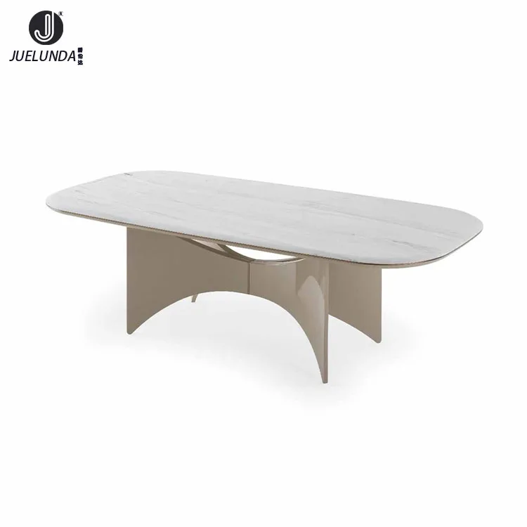 Villa Italian furniture dining table custom  dining table E1 MDF environmentally friendly water-based paint table