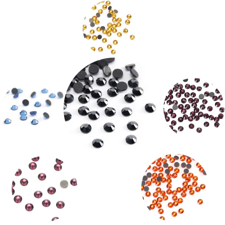 2mm-6mm  Rts Dmc Jet hematite Hotfix Stones Crystal Rhinestones