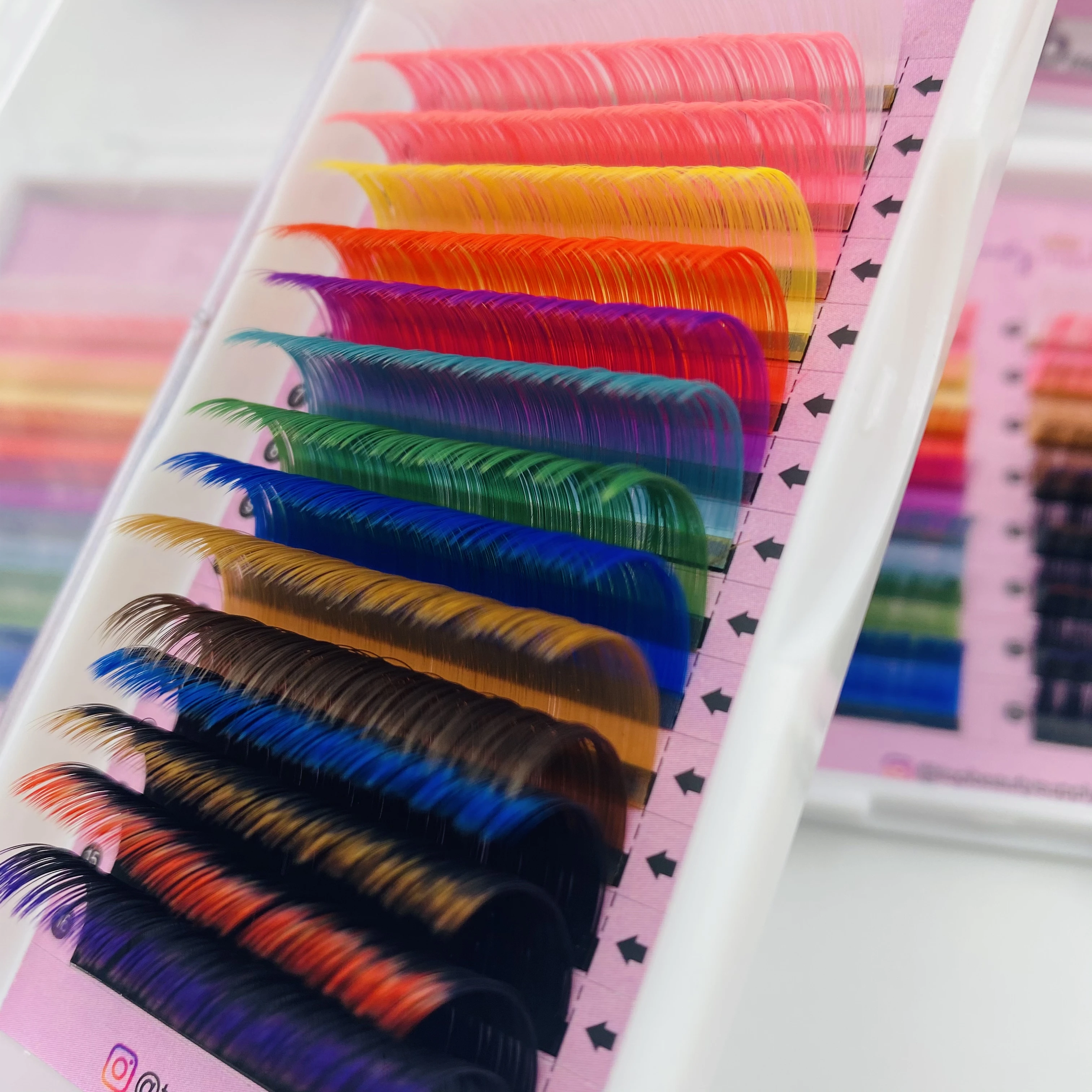 Handmade Lashes Individual Russian Volume Silk colored eyelashes strips extensions