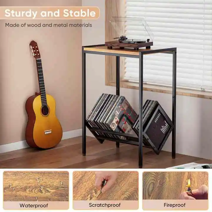 Book Storage Organizer Display Rack CD Photo Album Display Rack Record Storage Shelf Vinyl Record Storage Table