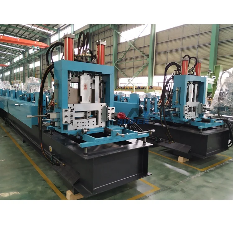 Hydraulic Post Cutting and Hole Punching CZ Purlin Roll Forming Machine