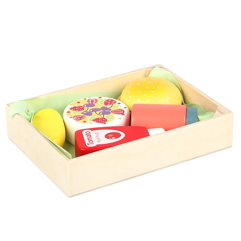 Manufacturer Direct Sell baby kitchen wooden toys kids fruits cutting game montessori toys for baby