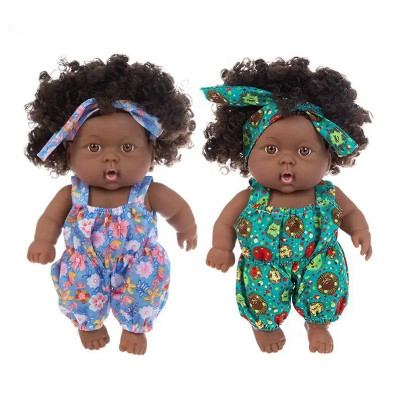 New Design 20cm African Reborn black baby doll Silicone cute Doll toys for girls funny american girl doll toys for kids