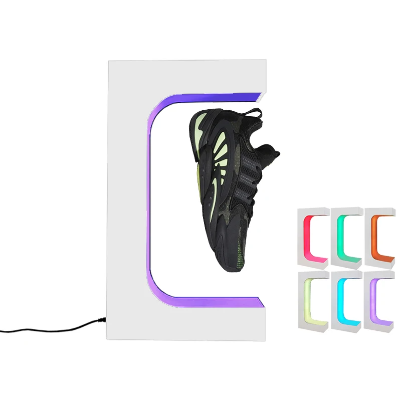 Дропшиппинг, новая гигантская вращающаяся цветная магнитная плавающая левитационная стойка для обуви, плавающая акриловая стойка