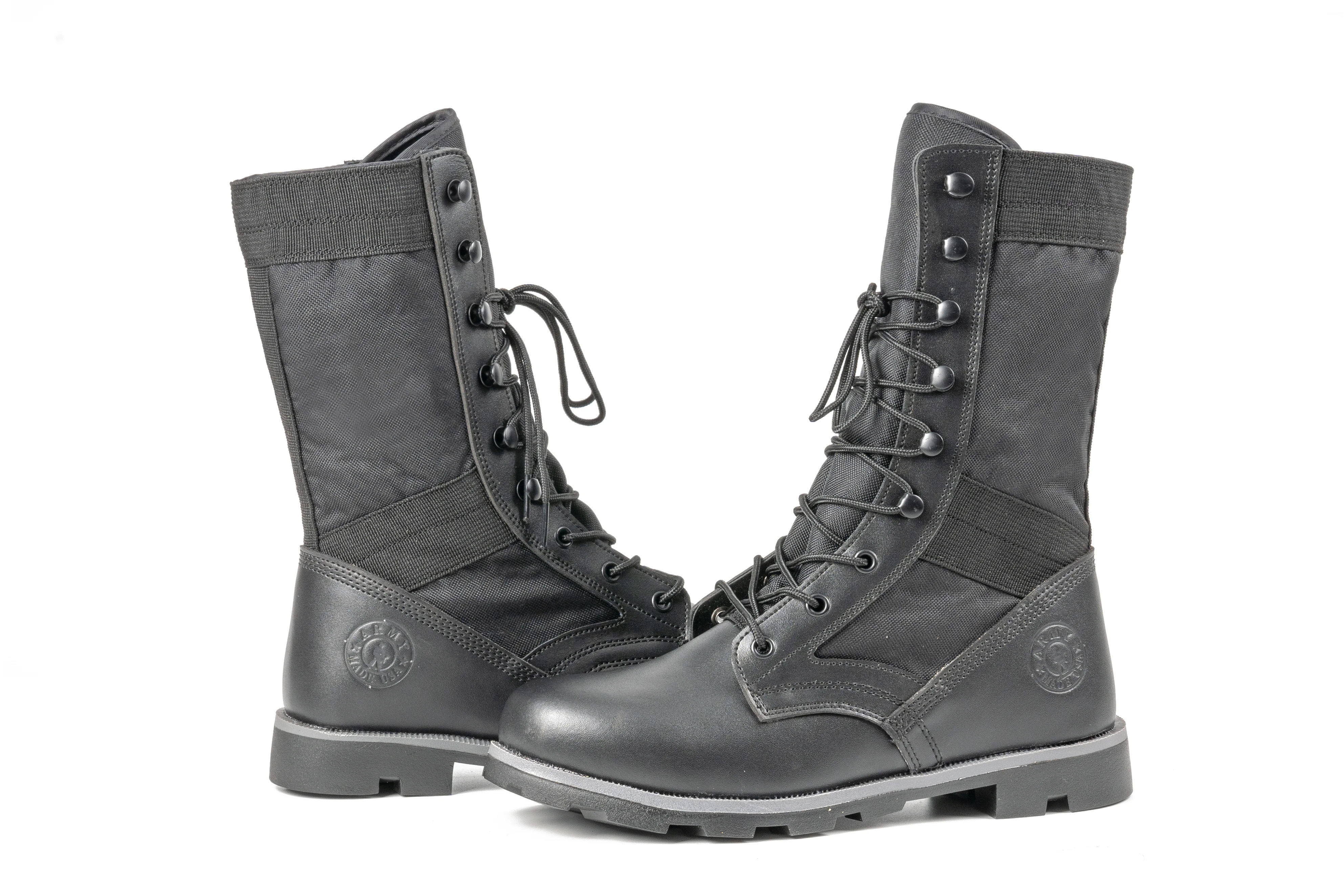 Ghana Jungle Tactical Black Full Grain Leather  Training Hiking Strong Boots