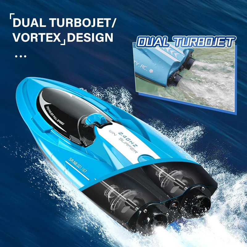 2.4Ghz Twin Turbojet R/C BOAT Waterproof RC Ship Remote Control Racing Boat Radio Control Toys for kids