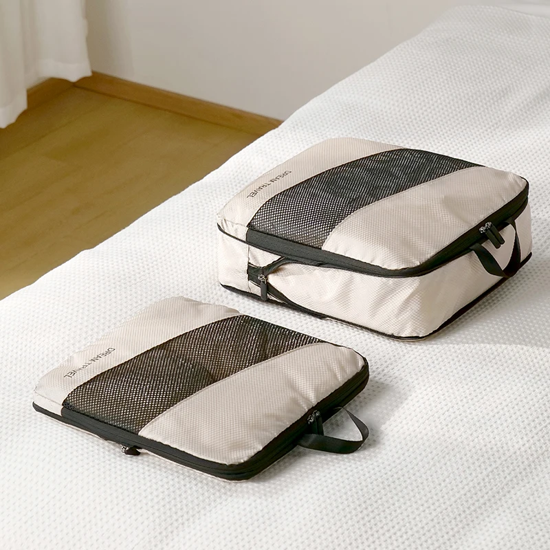 Wholesale Customized High Quality Clothes Compression Bag 6 Psc Set Travel Foldable Packing Cubes