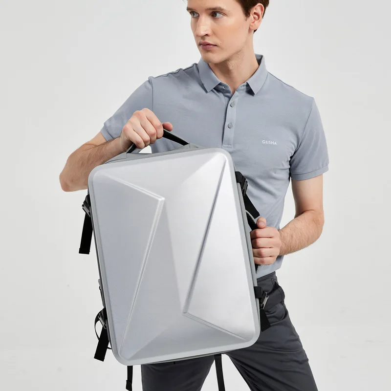 USB Large Capacity Hard Shell Backpack - Fashionable Notebook 17-inch Computer Bag - ABS Material - Travel Waterproof Suitcase