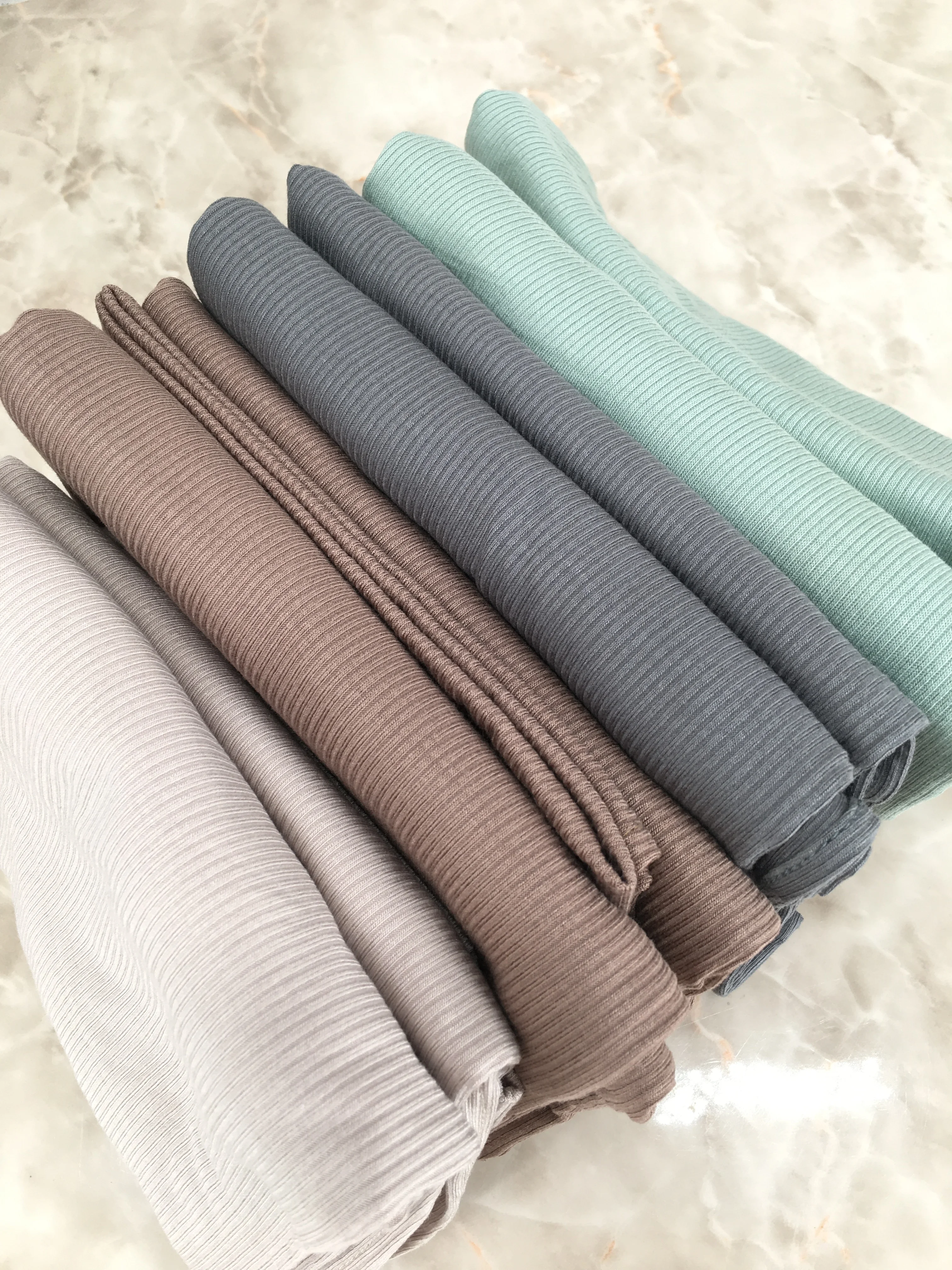 NEW arrival Premium Breathable Bamboo Ribbed Jersey Hijab Stretchy muslim women jersey hijab Scarf QK290