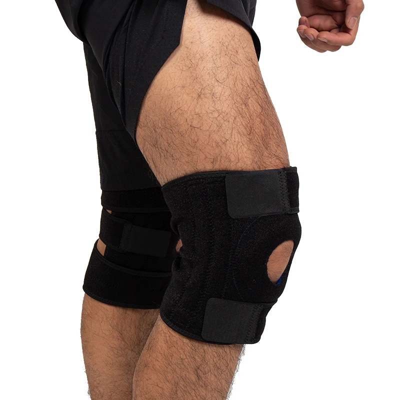 Breathable Neoprene Open Patella Knee Brace Support Injury Recovery with Adjustable Strapping