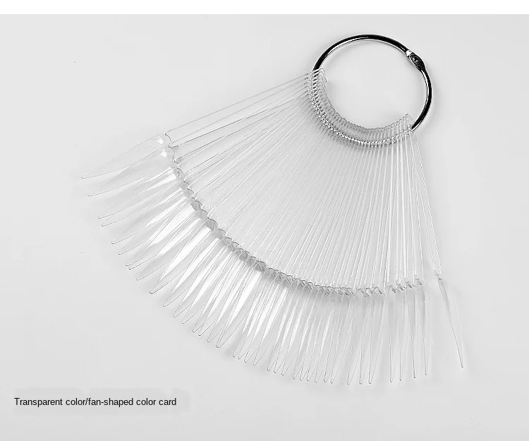 New False Nail Tips Nature Clear Black White Fan Finger Full Card Nail Art Display Practice Acrylic UV Gel Polish Tool Manicure