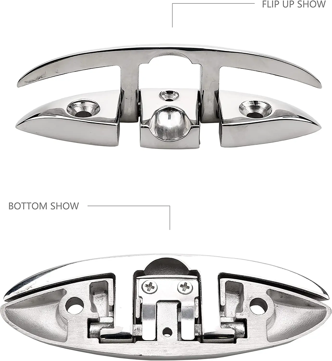 Stainless Steel 316 Flush Boat Cleats 6 inch Marine Yacht Sailboat Ships Floating Dock Cleat For Boat Accessories