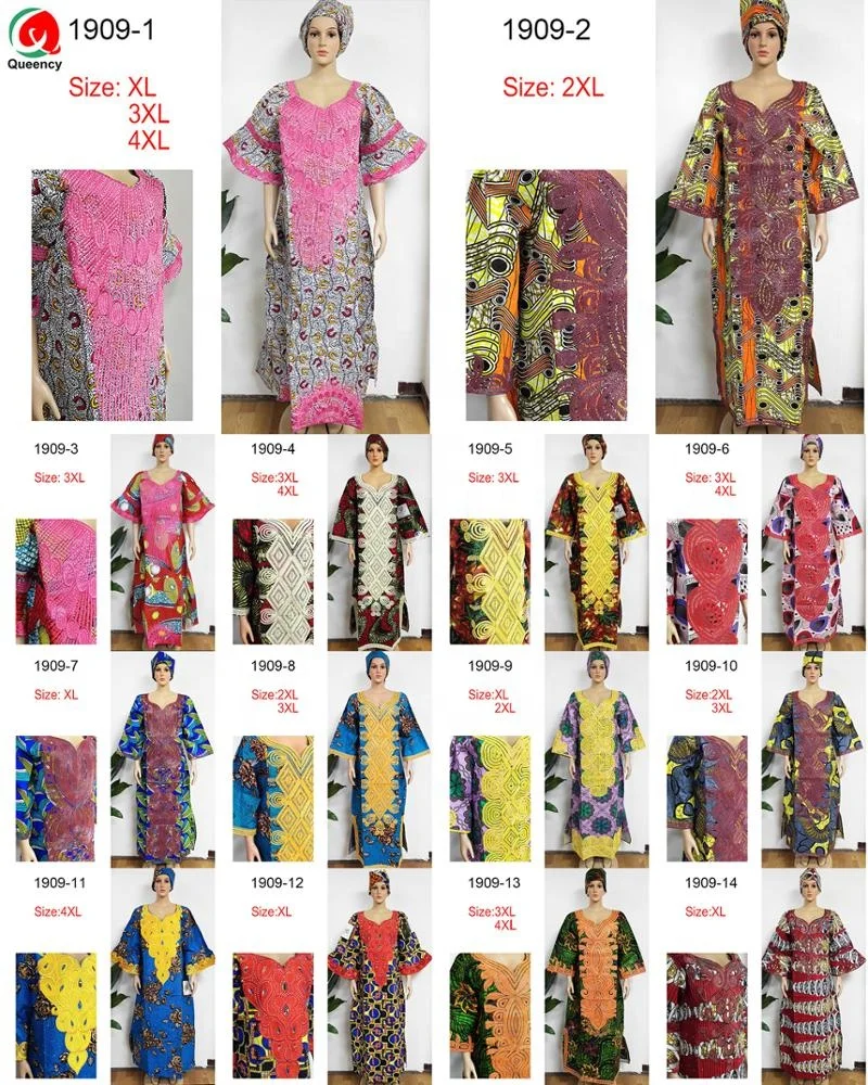 Embroidery African Wax dress 100% cotton wax fabric Factory Price Custom Wax Clothing African women dress in stock ready to ship