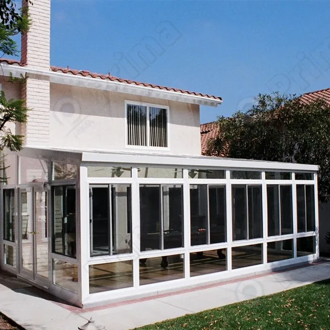 Professional Aluminum Sunroom Flat Roof Winter Greenhouse Laminated Glass Aluminium Sunrooms