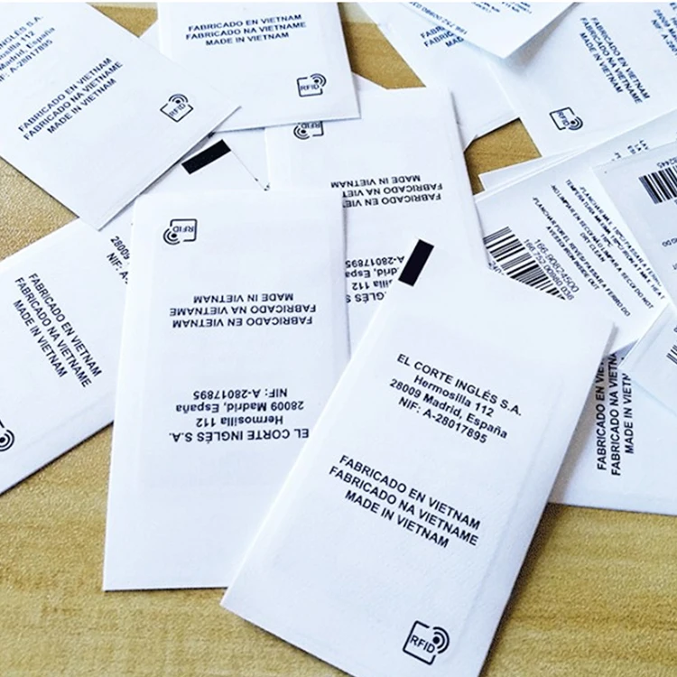 860-960MHz Fabric Clothe Tag UHF Printable RFID Woven Clothing Label