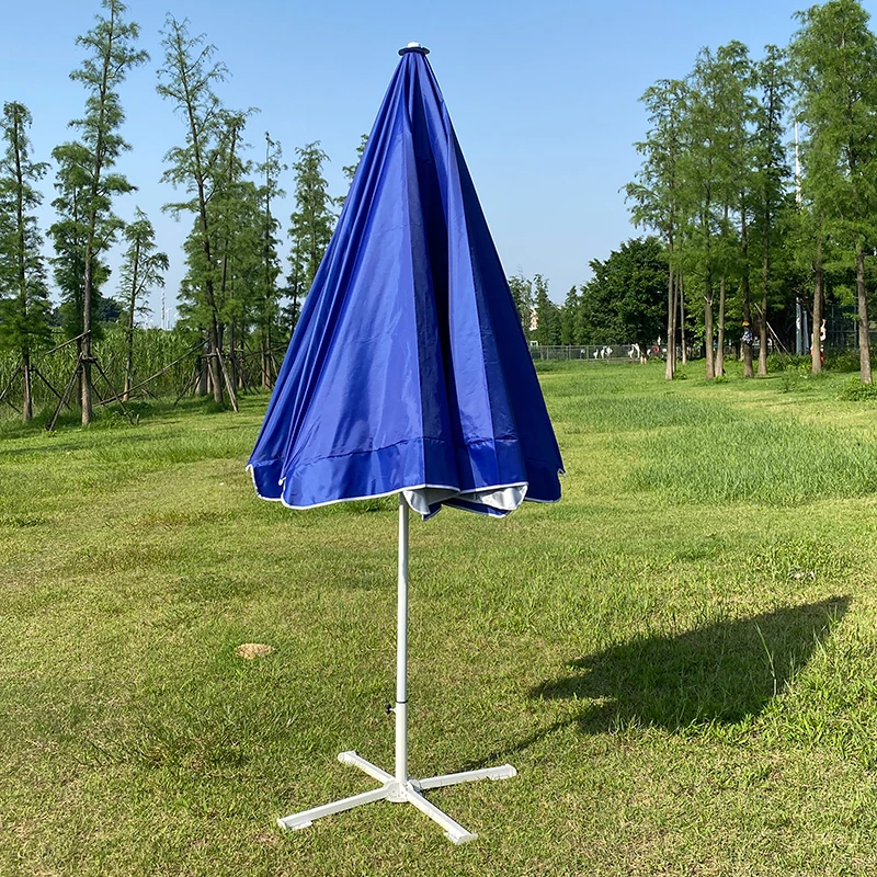 Custom Logo Printing Outdoor Waterproof Fold Sun Beach Umbrella 420d Silver Coated Oxford Fabric Uv Protection Umbrella