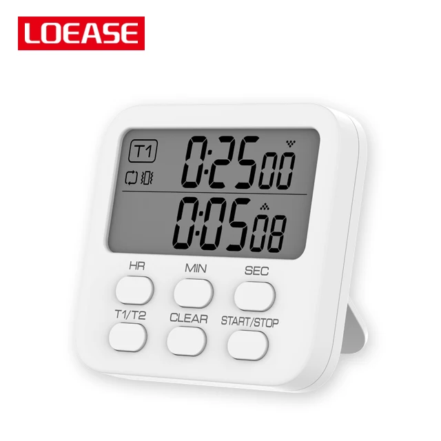 T08C Digital Magnetic Countdown Kitchen Cooking Alarm Timer With 2 Group Timer