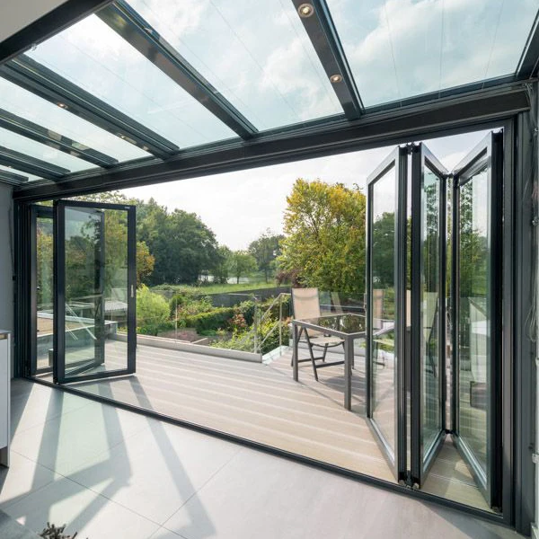 Clearview bifold doors glass 4 panel impact resistant exterior aluminium folding door Aluminium glass Bi Fold door For House